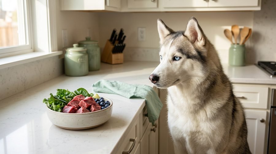 Ingredienti freschi per dieta BARF