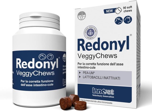 Redonyl Veggy Chews, 90 Soft-Chews per la Salute della Cute di Cani e Gatti - Per la Corretta Funzione dell’asse Intesti