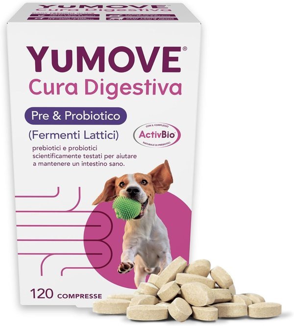 YuMOVE Fermenti Lattici Cane & Probiotici per Cani - 120 Compresse - 200 Mio CFU Enterococcus faecium per Compressa + Ac
