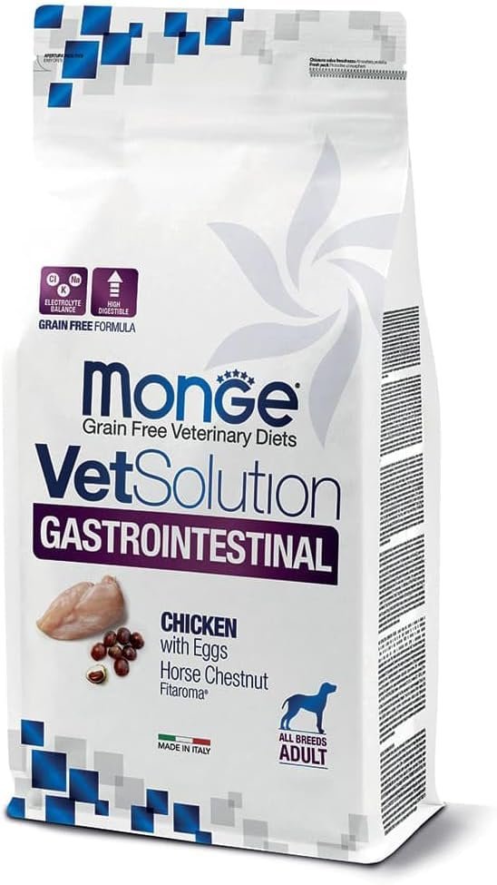 Monge VetSolution Gastrointestinal Adult Chicken with Eggs - Pollo con Uova per Cani - Confezione da 12 Kg