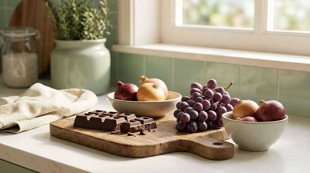 Alimenti dannosi per il cane: cioccolato, uva e cipolla