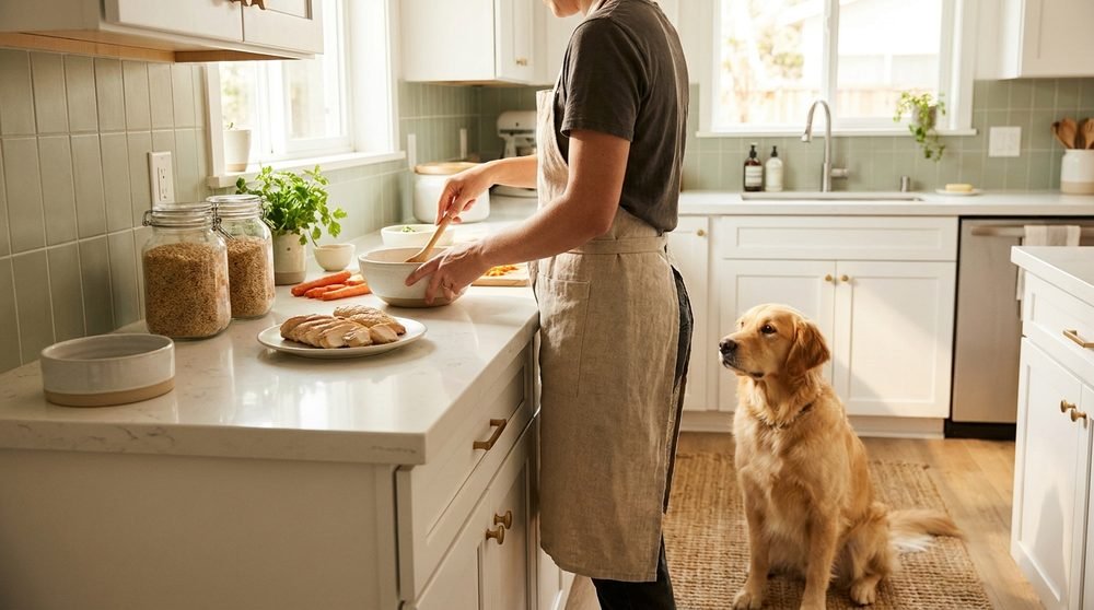 Preparazione di un pasto a ingredienti limitati per il cane