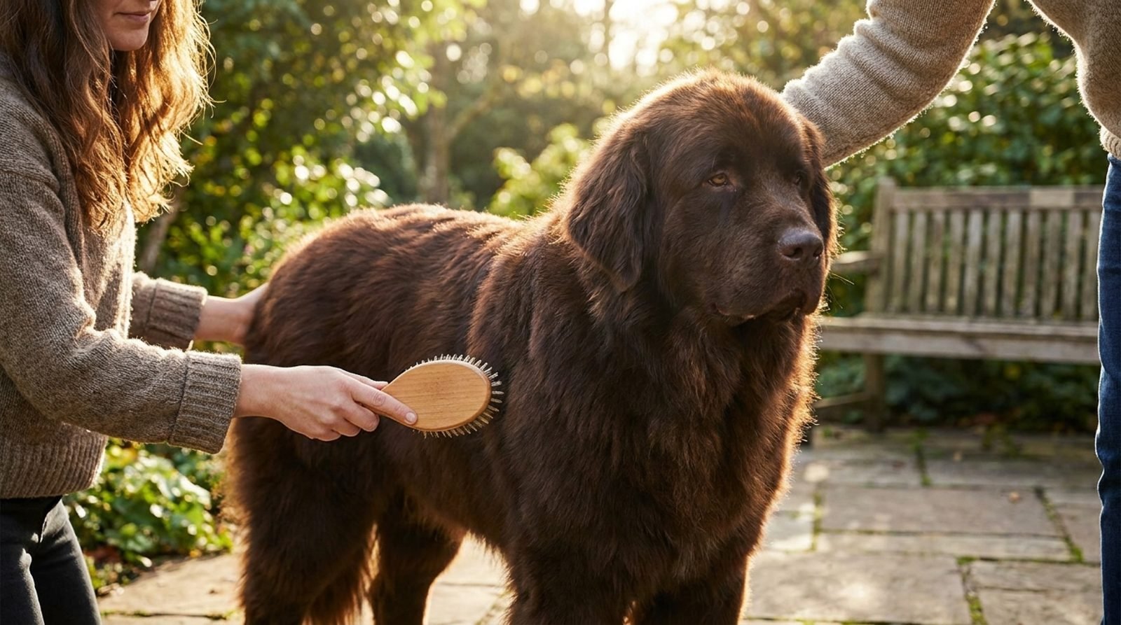 Cane Newfoundland dal mantello lucido spazzolato
