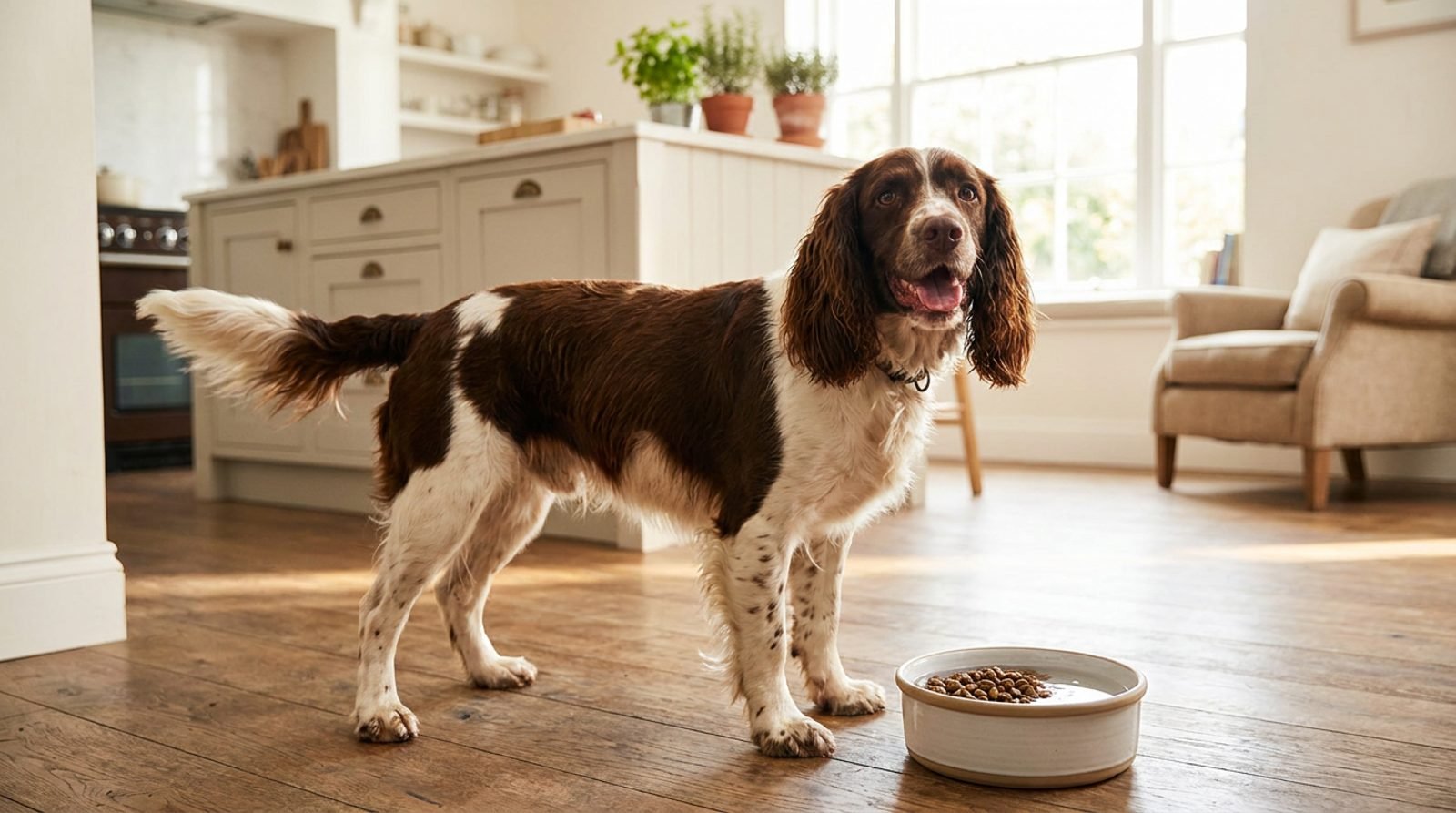 Springer Spaniel sano con buona digestione