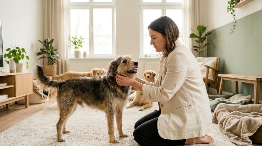 Due cani di razze diverse insieme