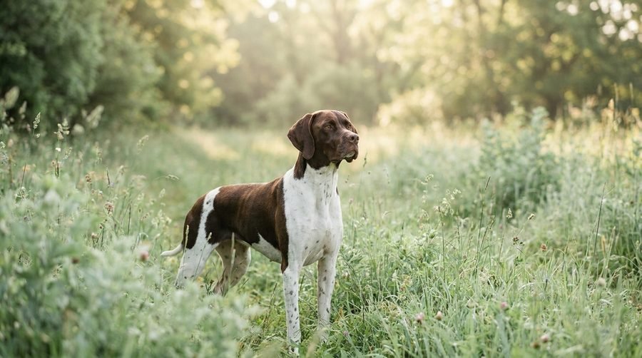 Cane sano all'aperto nel prato