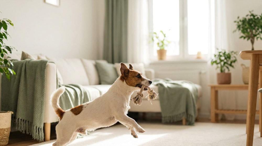 Jack Russell sano e attivo che gioca