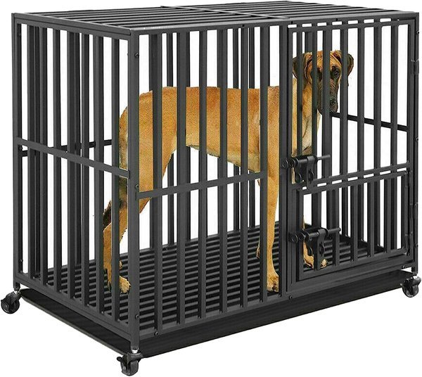 BingoPaw gabbia per cani taglia grande con ruote e vassoio estraibile