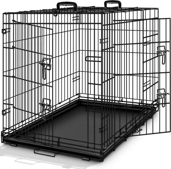 TRESKO gabbia pieghevole XXL per cani con due porte in metallo