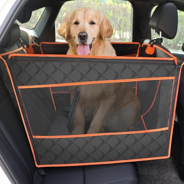 Pecute seggiolino auto per cani grandi con finestra a rete e telaio metallico