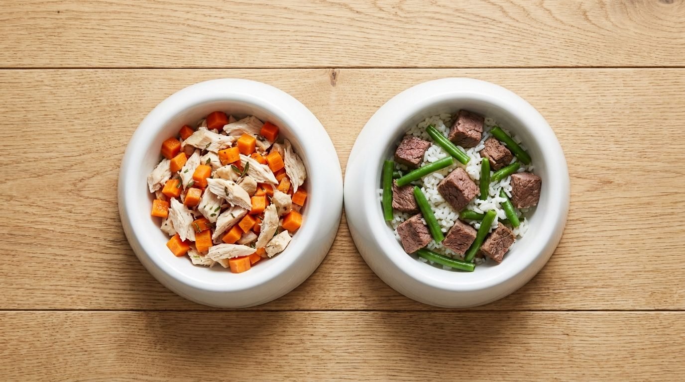 Due vaschette di cibo fresco a confronto: Dogfy Diet o Dog Heroes
