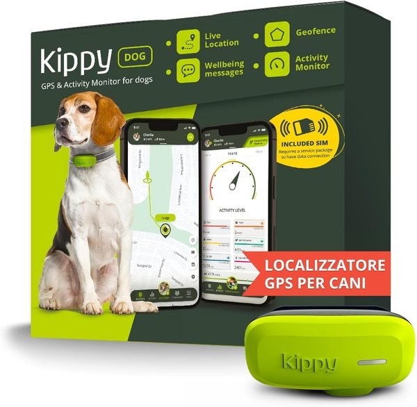 Kippy Dog localizzatore GPS italiano per cani agganciato al collare