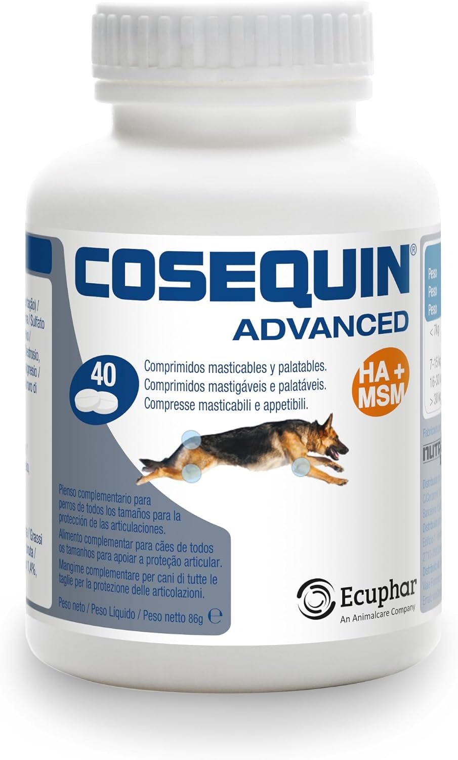 Confezione di Cosequin DS HA+MSM da 40 compresse masticabili per cani