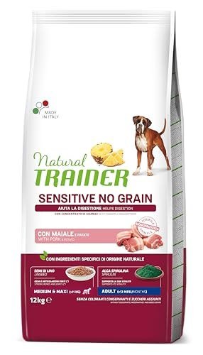 Confezione di Natural Trainer Sensitive No Grain con maiale per cani